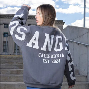 Women's Piral Charcoal Los Angeles Crewneck Sweatshirt Oversized S Influencer